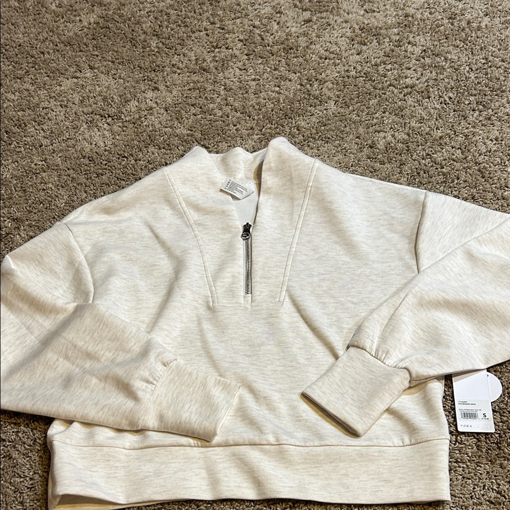 Yogalicious Cream Scuba Half-Zip Top